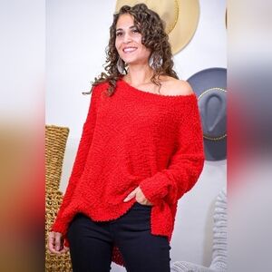 Bundle 2 B Sweater for $59 Miracle Fancy Soft Vibrant Red Popcorn Knit Sweater